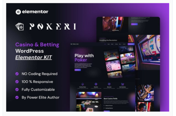 Pokeri - Casino & Betting Elementor Pro Template Kit
