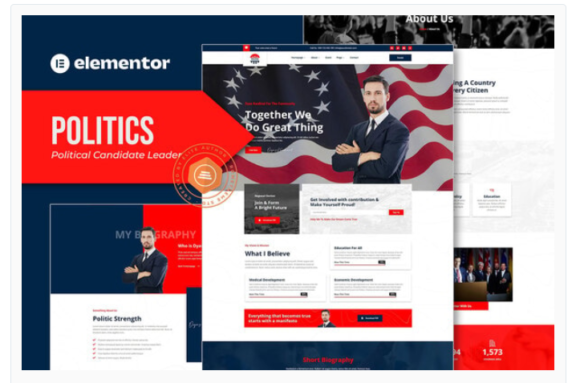 Politics - Political Candidate Leader Elementor Template Kit