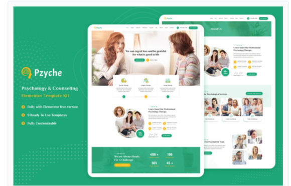 Pzyche - Psychology & Counseling Elementor Template Kit