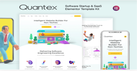 Quantex – Software Startup & SaaS Elementor Template Kit