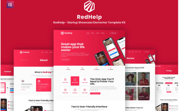 RedHelp - Startup Showcase Elementor Template Kit