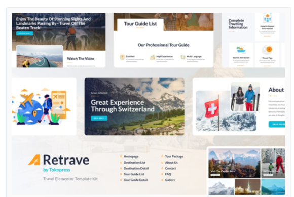 Retrave | Travel & Tour Agency Elementor Template Kit