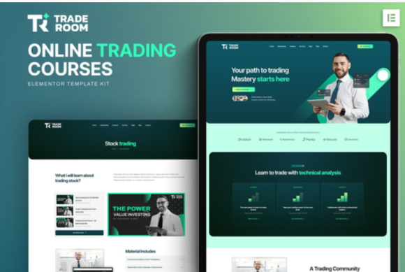 Traderoom - Online trading courses Elementor Template Kit
