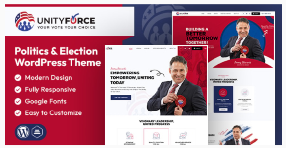 Unityforce politics election wordpress theme