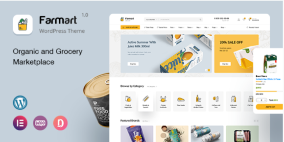 Farmart organic grocery marketplace wordpress