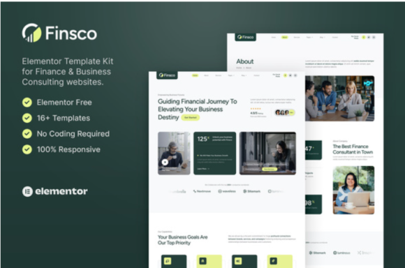 Finsco finance business consulting elementor templete - Image 2