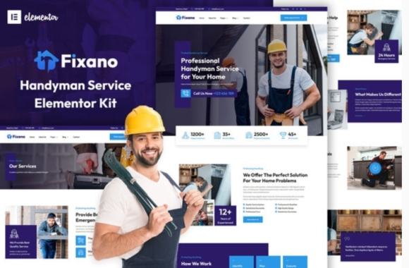 Fixano handyman services elementor template kit