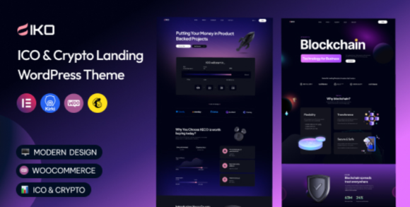 Ico crypto landing wordpress theme