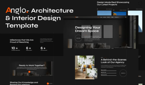 Anglo architecture interior design elementor template