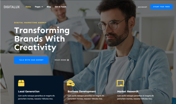 Digitalux Modern Dark Digital Marketing Agency Elementor Template Kit