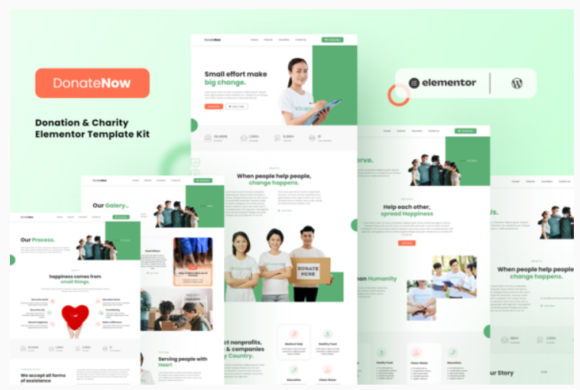 Donatenow - Donation & Charity Elementor Template Kit