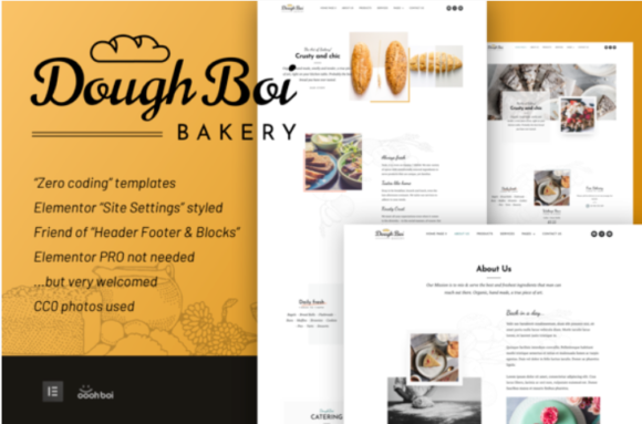DoughBoiBakery - Bakery Cakery Elementor Template Kit
