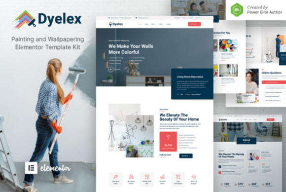 Dyelex – Painting & Wallpapering Service Elementor Template Kit