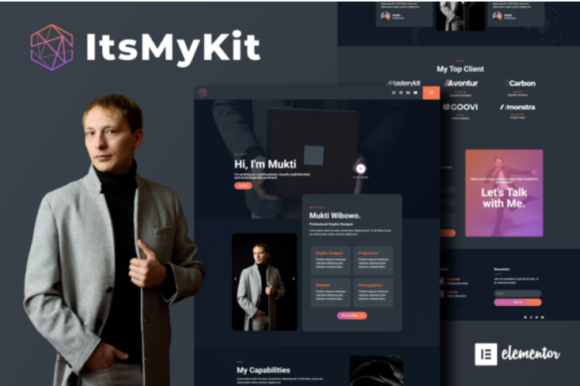 ItsMyKit - Dark Creative Portfolio Elementor Template Kit