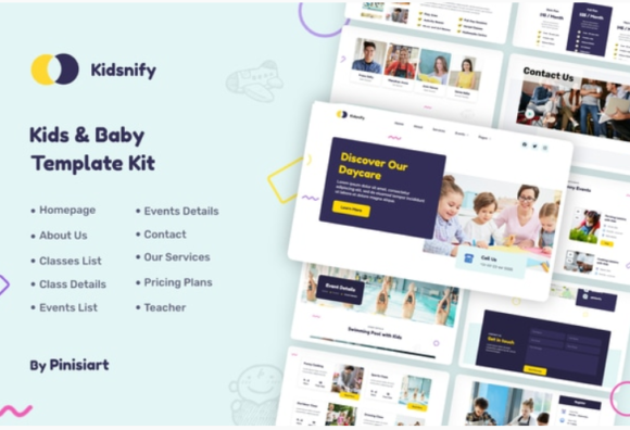 Kidsnify - Kindergarten & Preschool Elementor Template Kit