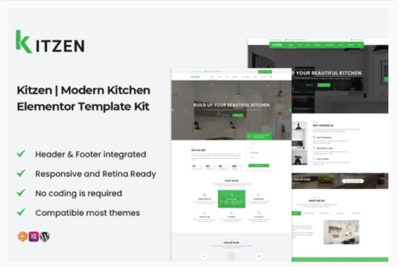 Kitzen | Modern Kitchen Elementor Template Kit