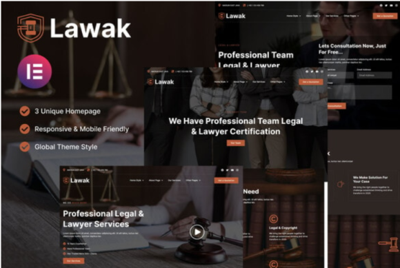 Lawak - Legal & Lawyer Services Elementor Template Kit