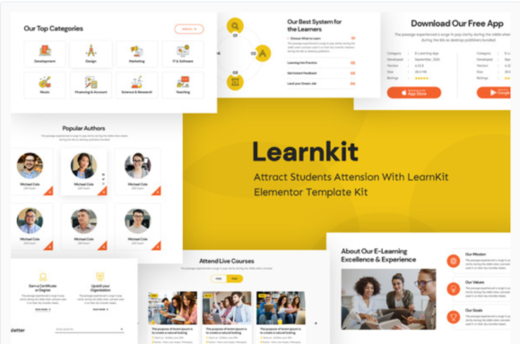LearnKit - e-Learning Elementor Template Kit