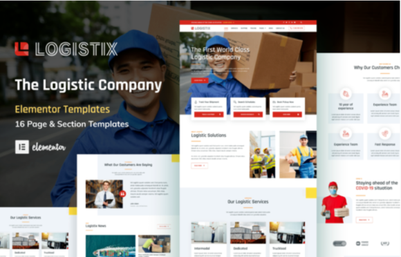 Logistix - Transportation Courier & Logistic Company Elementor Template Kit