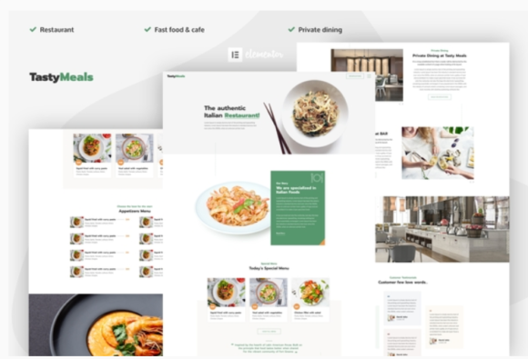 TastyMeals - Restaurant & Cafe Elementor Pro Template Kit