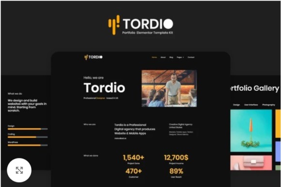 Tordio – Portfolio Digital Agency Template Kit