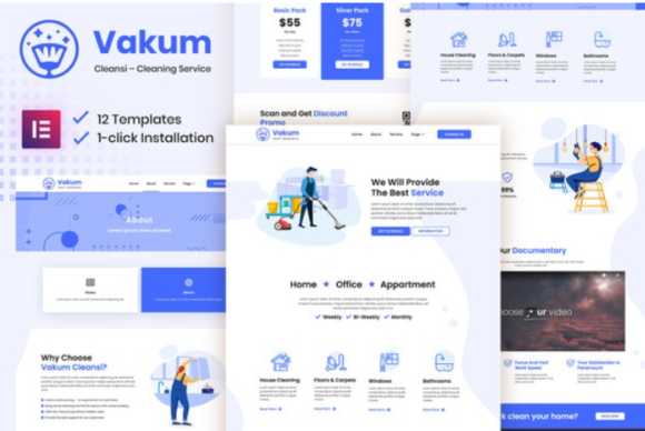 Vakum – Cleaning Service Elementor Template Kit