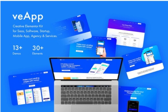 veApp - Mobile App & Startup Elementor Template Kit