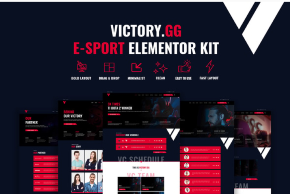 Victory - Esports & Gaming Elementor Template Kit