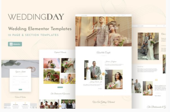 WeddingKit - Invite & Gallery Event Elementor Template Kit