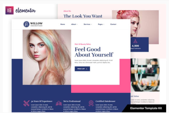 Willow - Hair & Beauty Salon Elementor Template Kit