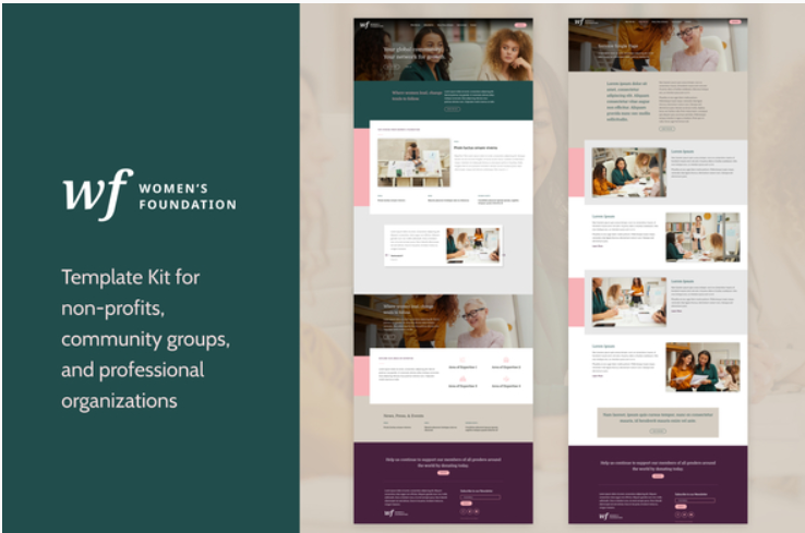 Women’s Foundation - WordPress Elementor Template Kit