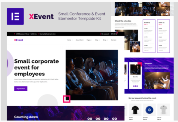 XEvent - Small Conference & Event Elementor Pro Template Kit