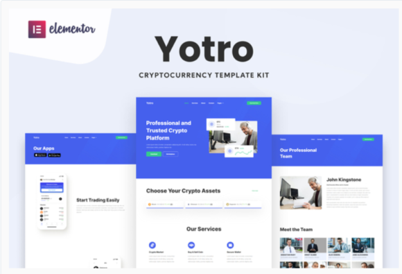 Yotro - Cryptocurrency Elementor Template Kit