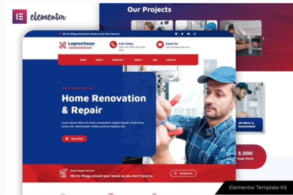 Leprechaun - Home Repair Elementor Template Kit