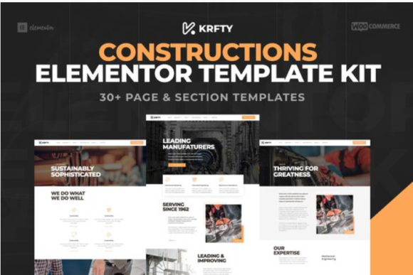 KRAFTY - Construction & Industry Elementor Template Kit