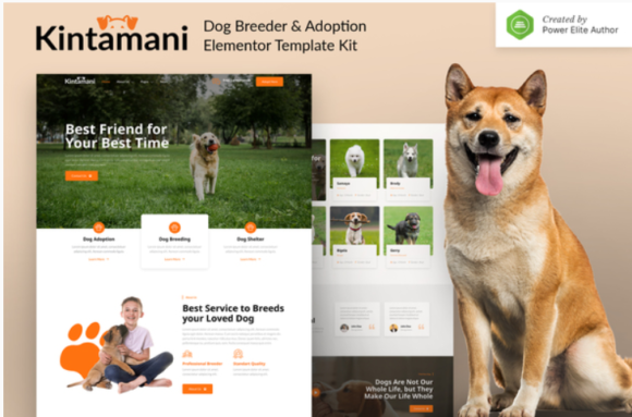 Kintamani – Dog Breeder & Adoption Elementor Template Kit