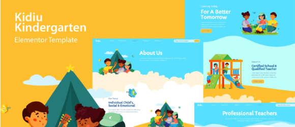 Kidiu Kindergarten - Child Care Elementor Template Kit