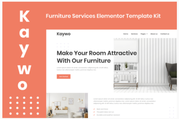 Kaywo - Furniture Services Elementor Template Kit
