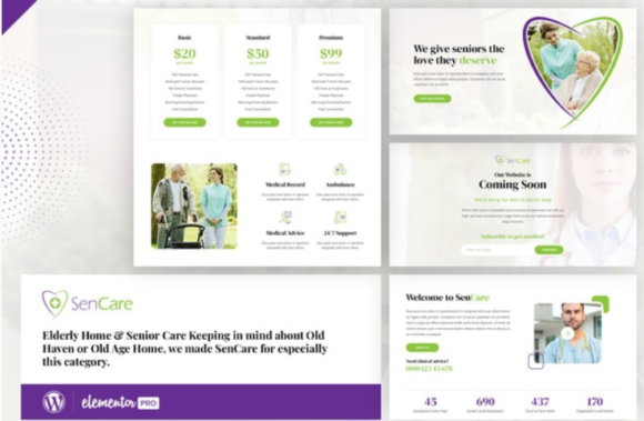SenCare - Elderly Care Elementor Template Kit
