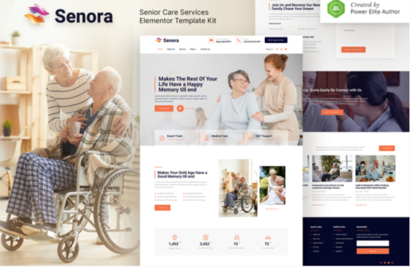 Senora – Senior Care Services Elementor Template Kit