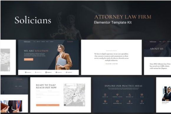 Solicians – Attorney Law Firm Elementor Template Kit