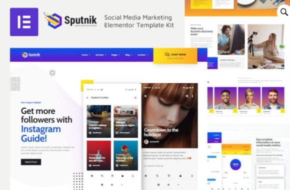 Sputnik – Social Media Marketing Elementor Template Kit