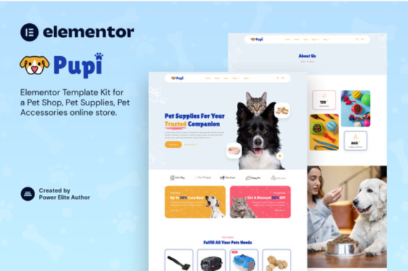 Pupi – Pet Shop & Pet Supplies Elementor Template Kit