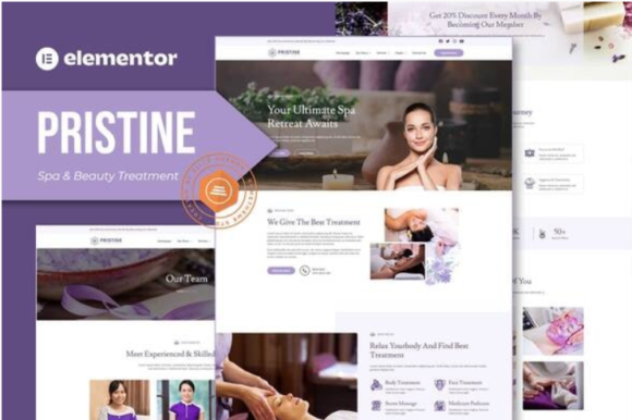 Pristine - Spa & Beauty Treatment Elementor Template Kit