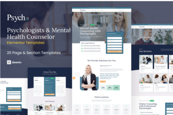 Psych - Mental Health Counselor Elementor Template Kit