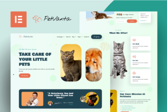 Petvanta - Pet Care Services Elementor Pro Template Kit