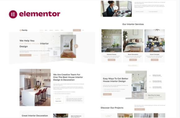 Pamily - House Interior Design Elementor Template Kit
