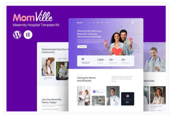 MomVille - Maternity Hospital Elementor Kit Template