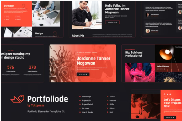 Portfoliode -Personal CV/Resume & Portfolio Elementor Template Kit