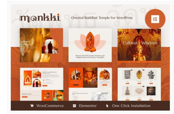Monkki - Oriental Buddhist Temple Elementor Pro Template Kit
